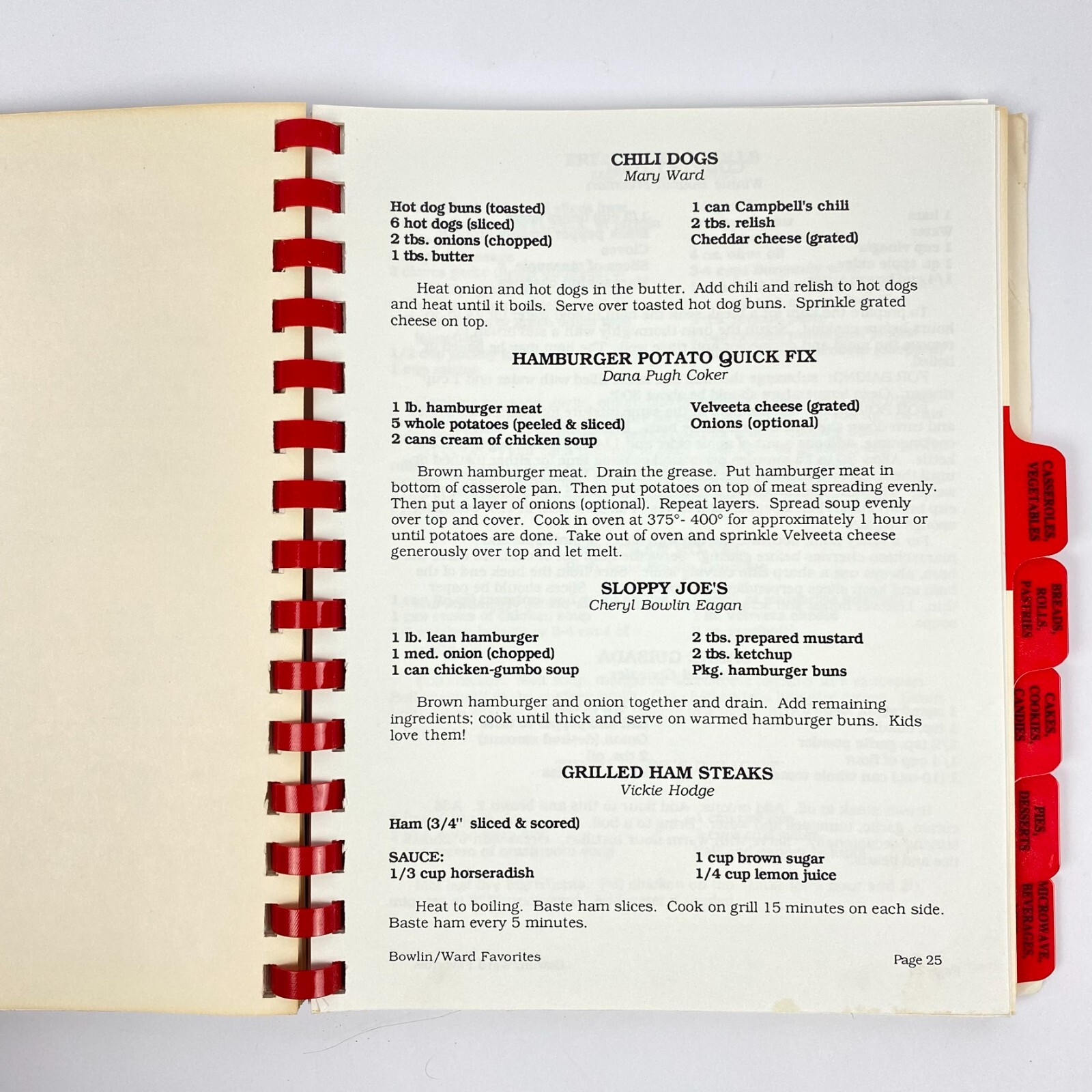 Vintage 1992 Sharing Our Best Recipe Cookbook Bowlin Ward Favorites