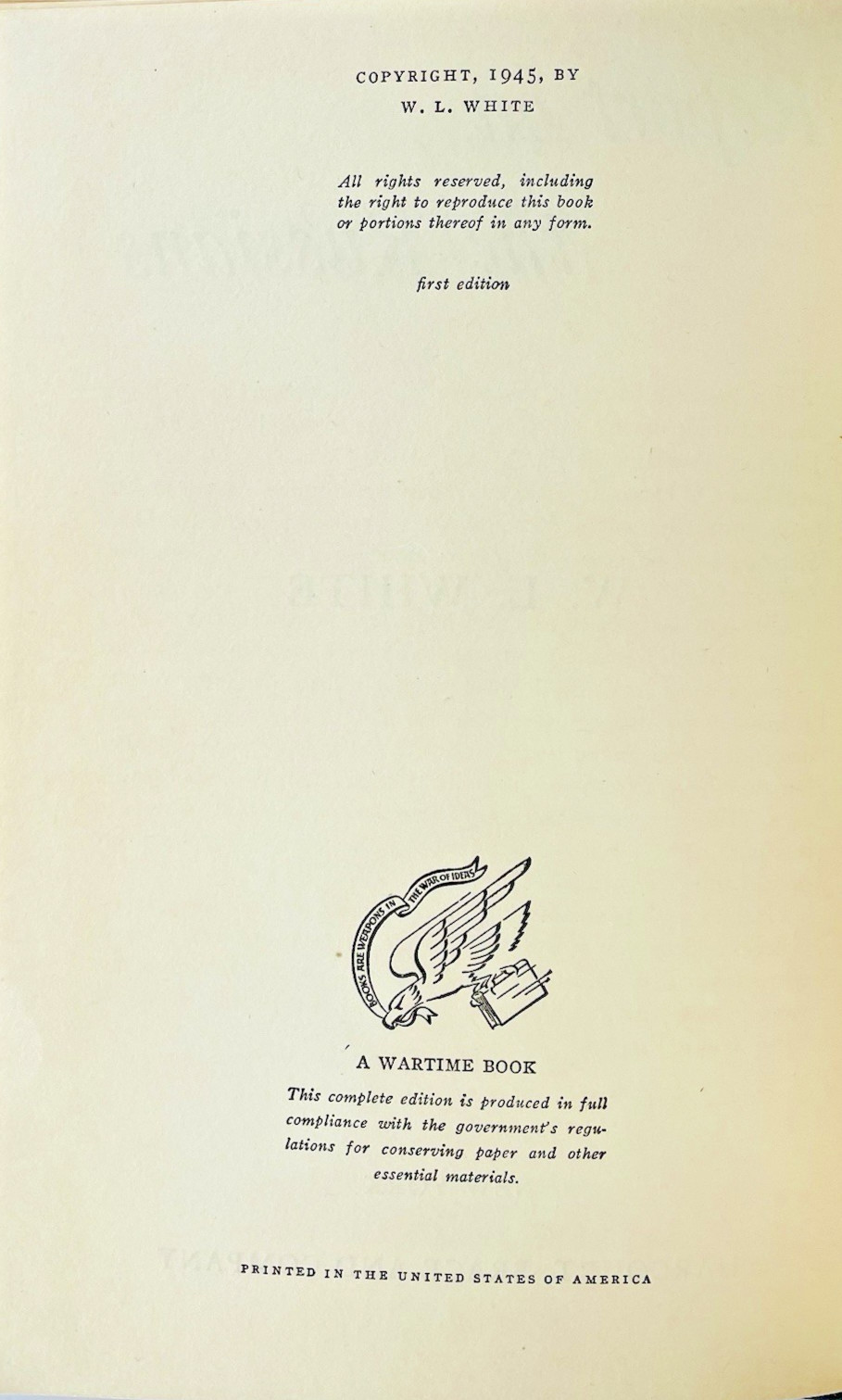 Report On The Russians by W. L. White Wartime Book 1st Edition 1945 Hardcover