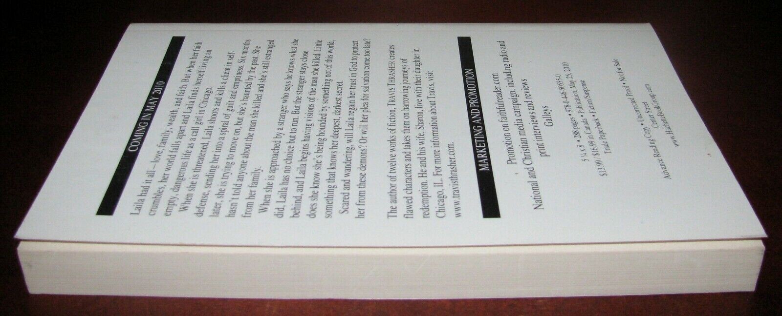 Broken Travis Thrasher ARC Advance Reading Copy Center Street Hachette 2010 Chri