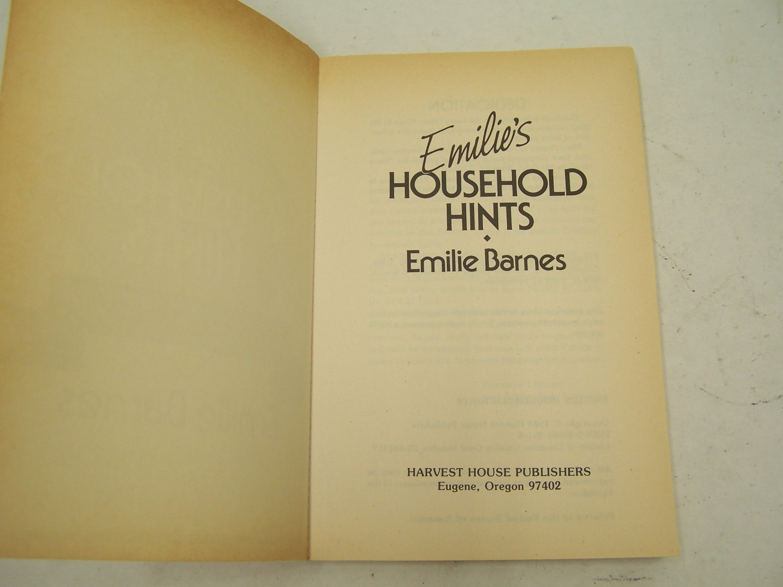 Emilie’s Household Hints by Emilie Barnes 1984 & Selected Tips from Heloise