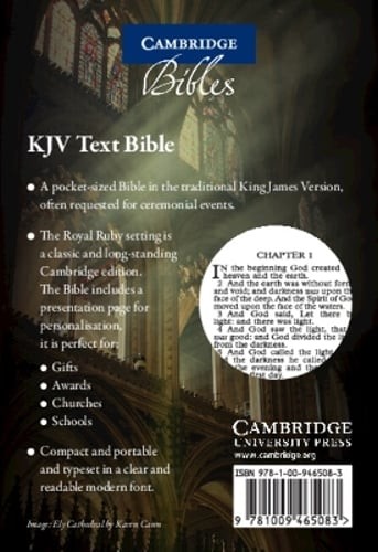 KJV Ruby Text Bible, KJ221:T, Black Hardback: New