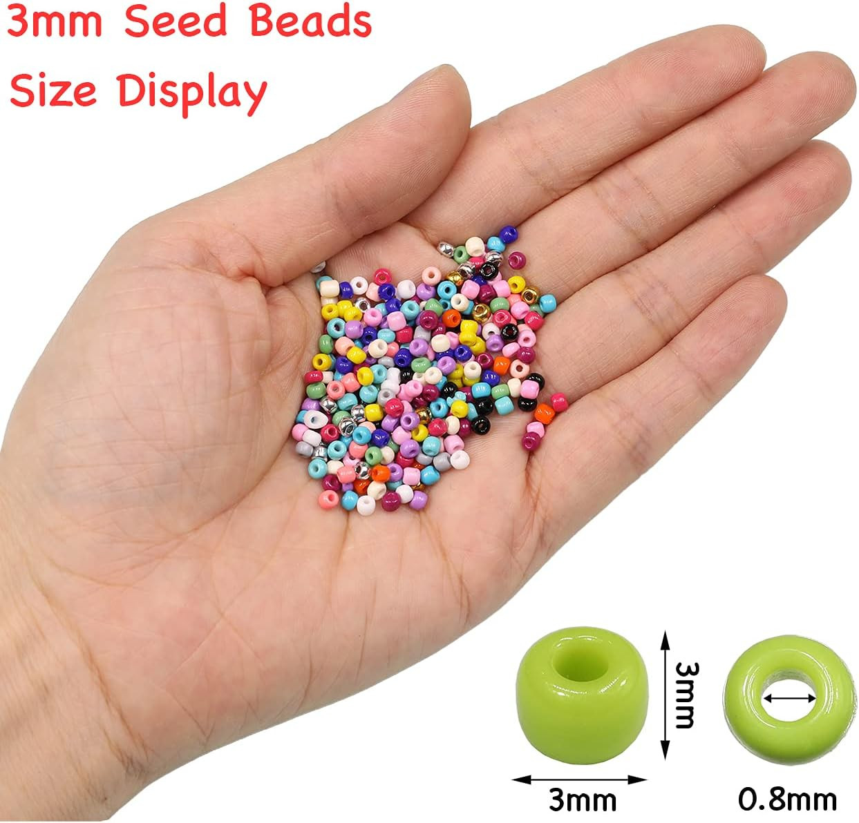 Opaque Black Color 3mm Seed Beads About 3600pcs/100Grams in Bag, 8/0 Glass Craft