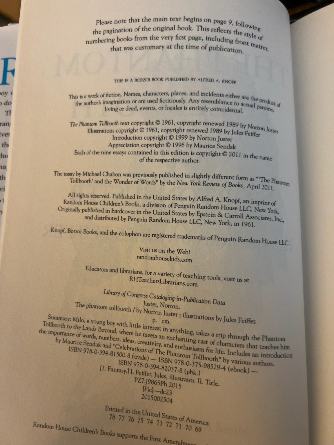 Signed Norton Juster The Phantom Tollbooth 2015 HC Jules Feiffer Autographed