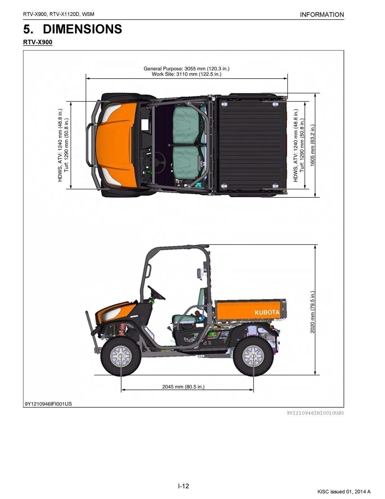 KUBOTA RTV-X900 BUNDLE: OPERATORS MANUAL , WORKSHOP MANUAL & PARTS MANUAL: 950 P