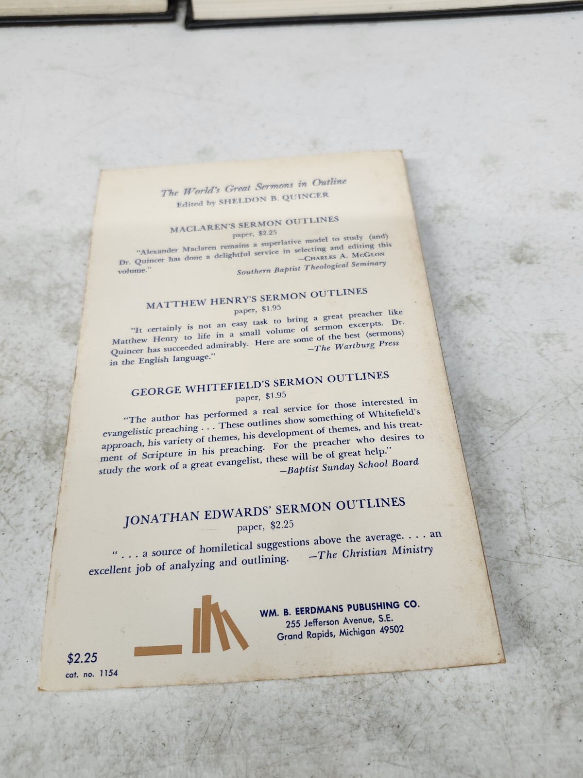 Edwards’ Sermon Outlines 1971 Christian Preaching Theology Pastor Bible Study