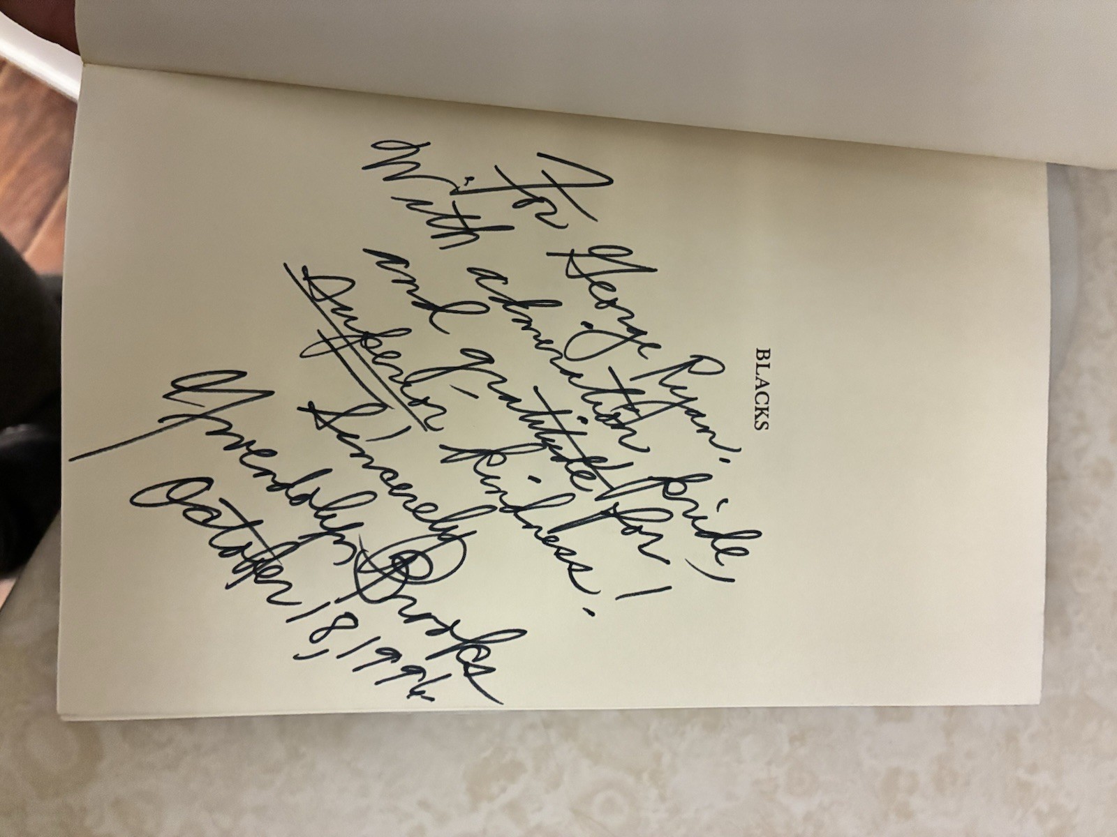 Blacks by Gwendolyn Brooks Historic Signed and Inscribed to IL Gov George Ryan