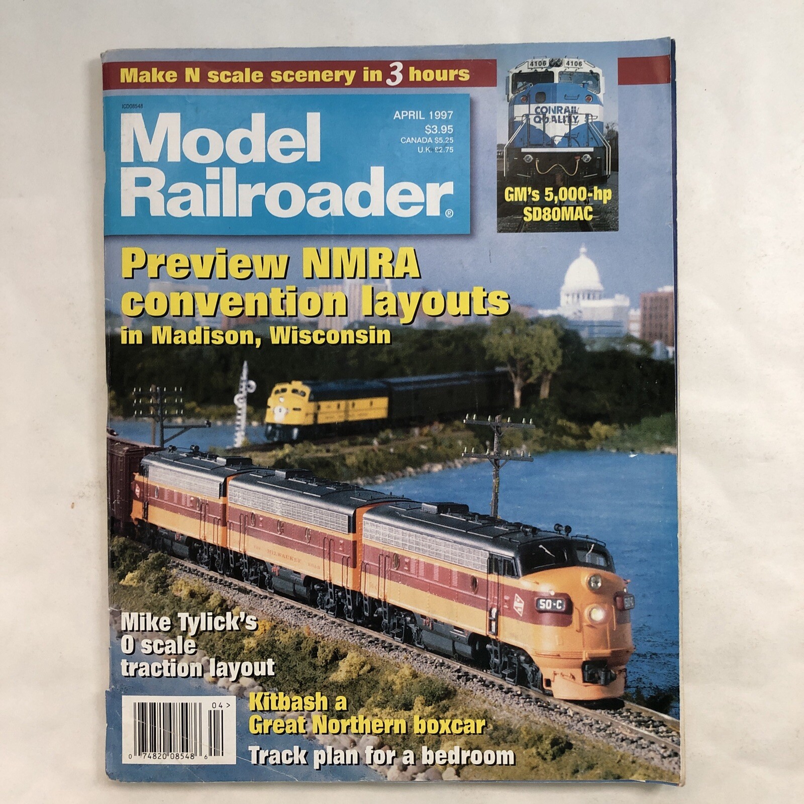 MODEL RAILROADER Magazines Apr 1997 MNRA Convention, July 1998 LOT-OF-2 AS SHOWN