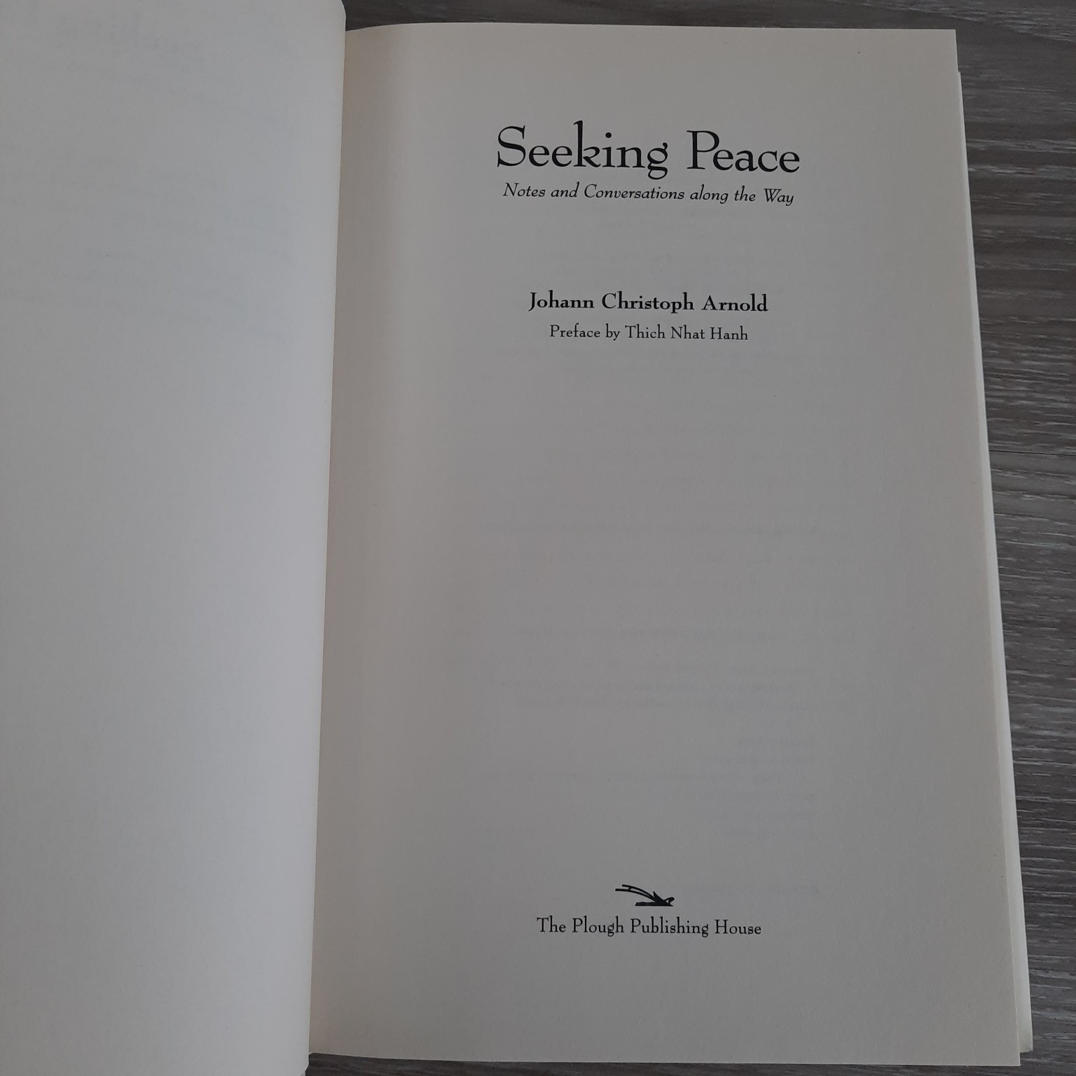 Seeking Peace Johann Christoph Arnold 1998 Spirituality Plough Publishing House