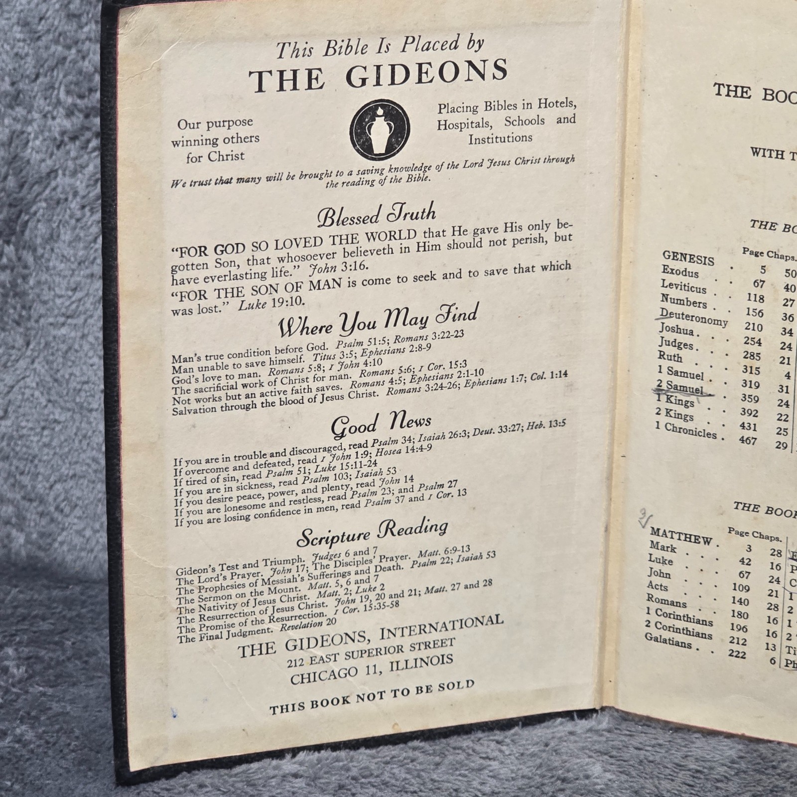 1954 Gideon Holy Bible Authorized King James Version KJV National Bible Press