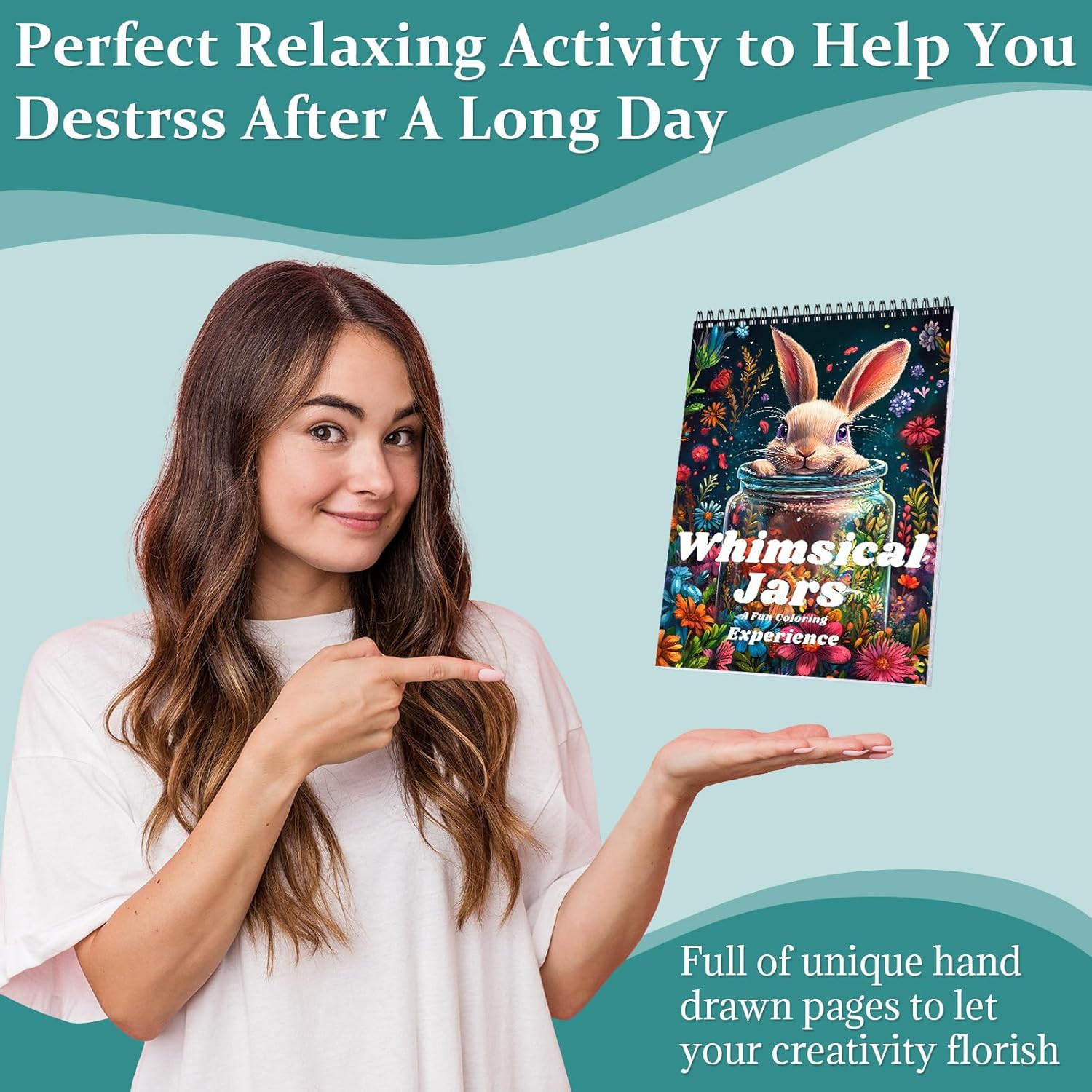 Adult Coloring Book Spiral Bound, Mindfulness Coloring Book for Women Relaxation