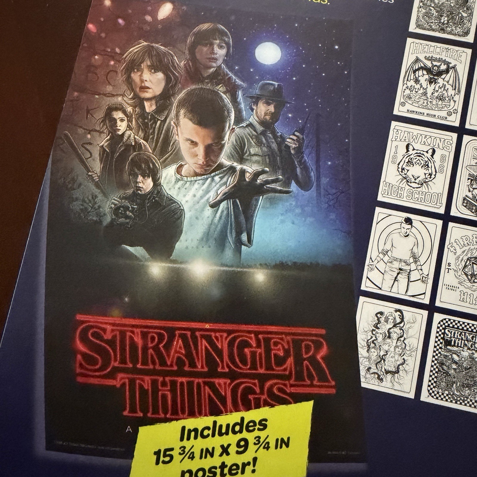 SEALED Stranger Things TV Show Crayola Art with Edge 28 Coloring Pages + Poster!