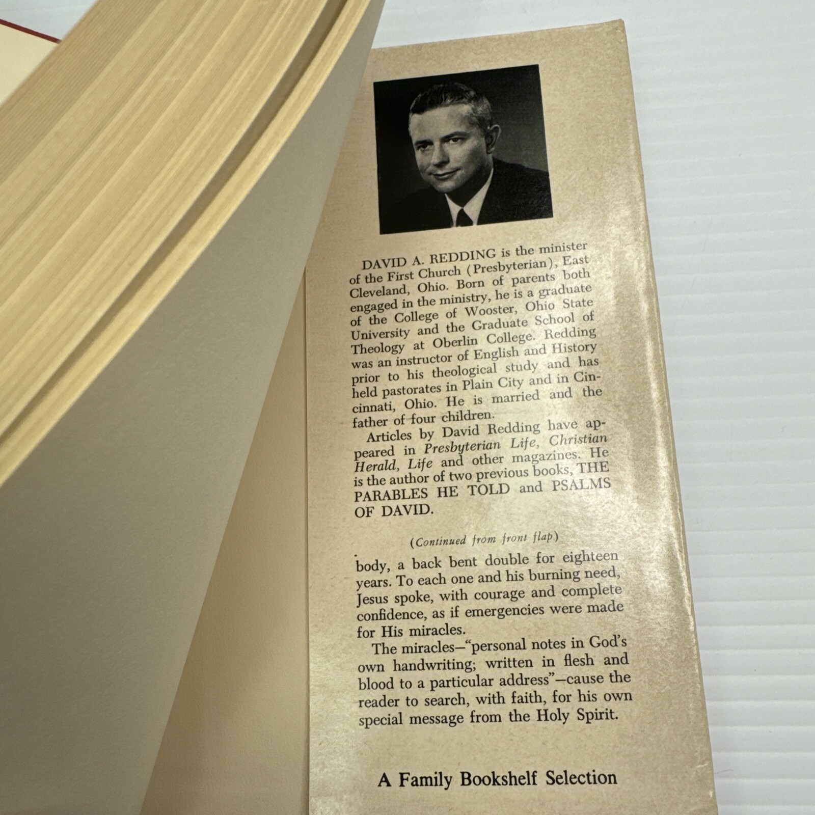 The Miracles of Christ David A. Redding Fleming H. Revell Company 1964 HC