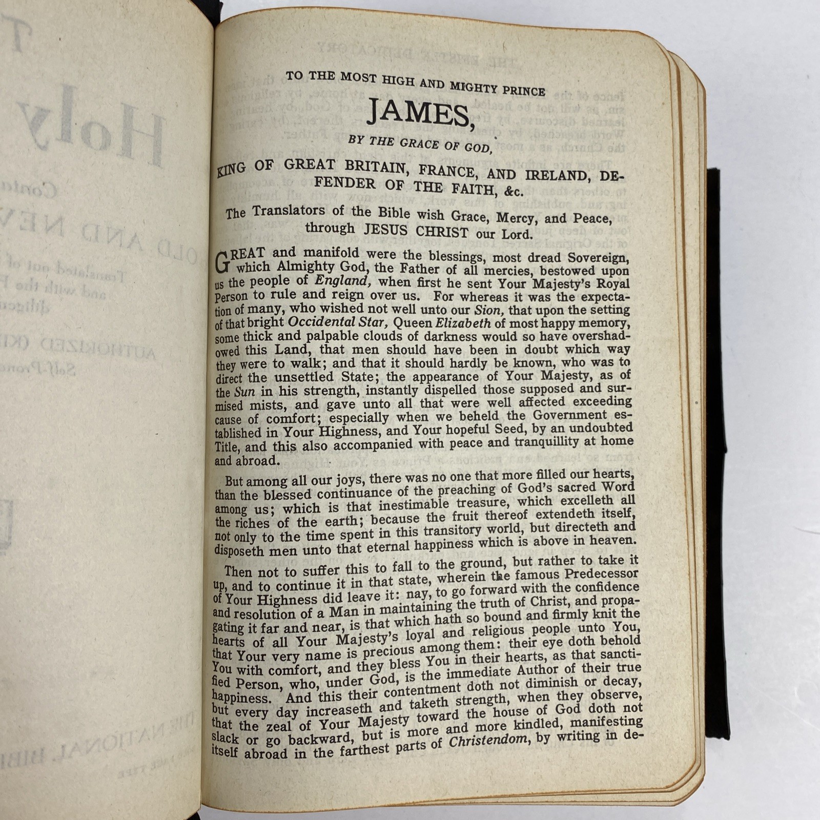 The Holy Bible King James Version Self-Pronouncing 1940s National Bible Press