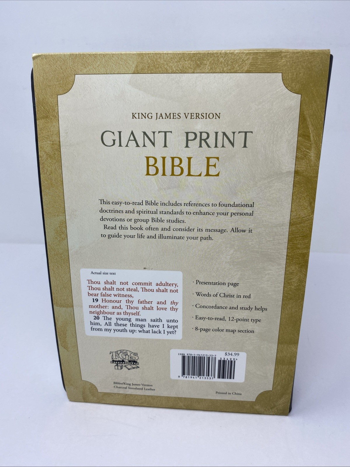 KJV Giant Print Bible (2014, Charcoal Simulated Leather) – TGS International