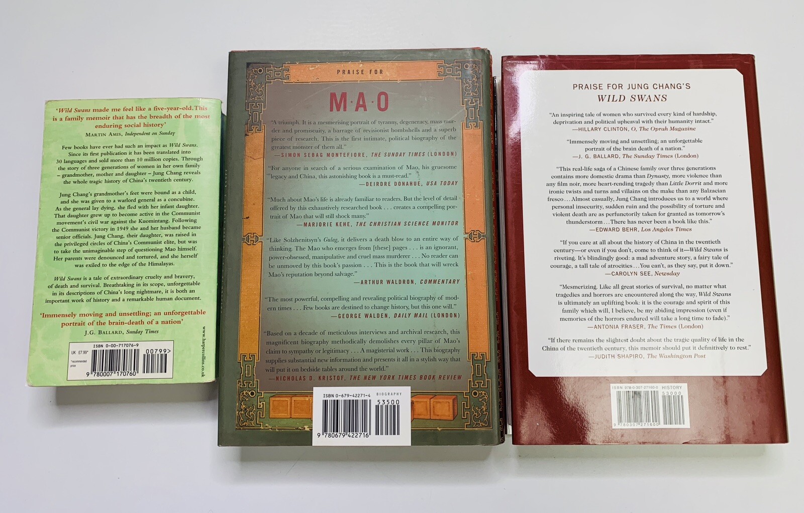 Jung Chang Lot: Mao 2006, Wild Swans 1991, Empress Dowager Cixi 2013 HC & PB