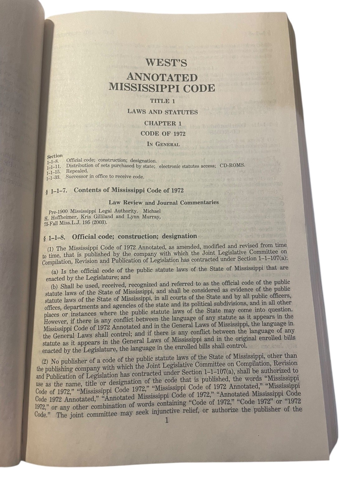 West’s Annotated Mississippi Code 2015 Cumulative Supplement Thomson Reuters