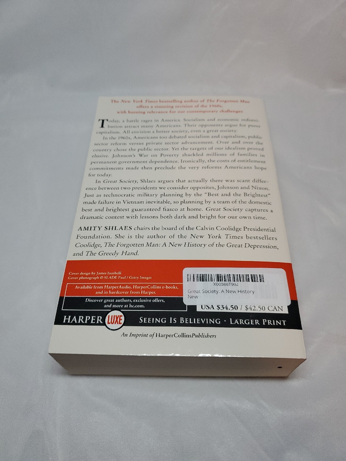 Great Society : A New History by Amity Shlaes 2019, Trade Paperback, Large Type