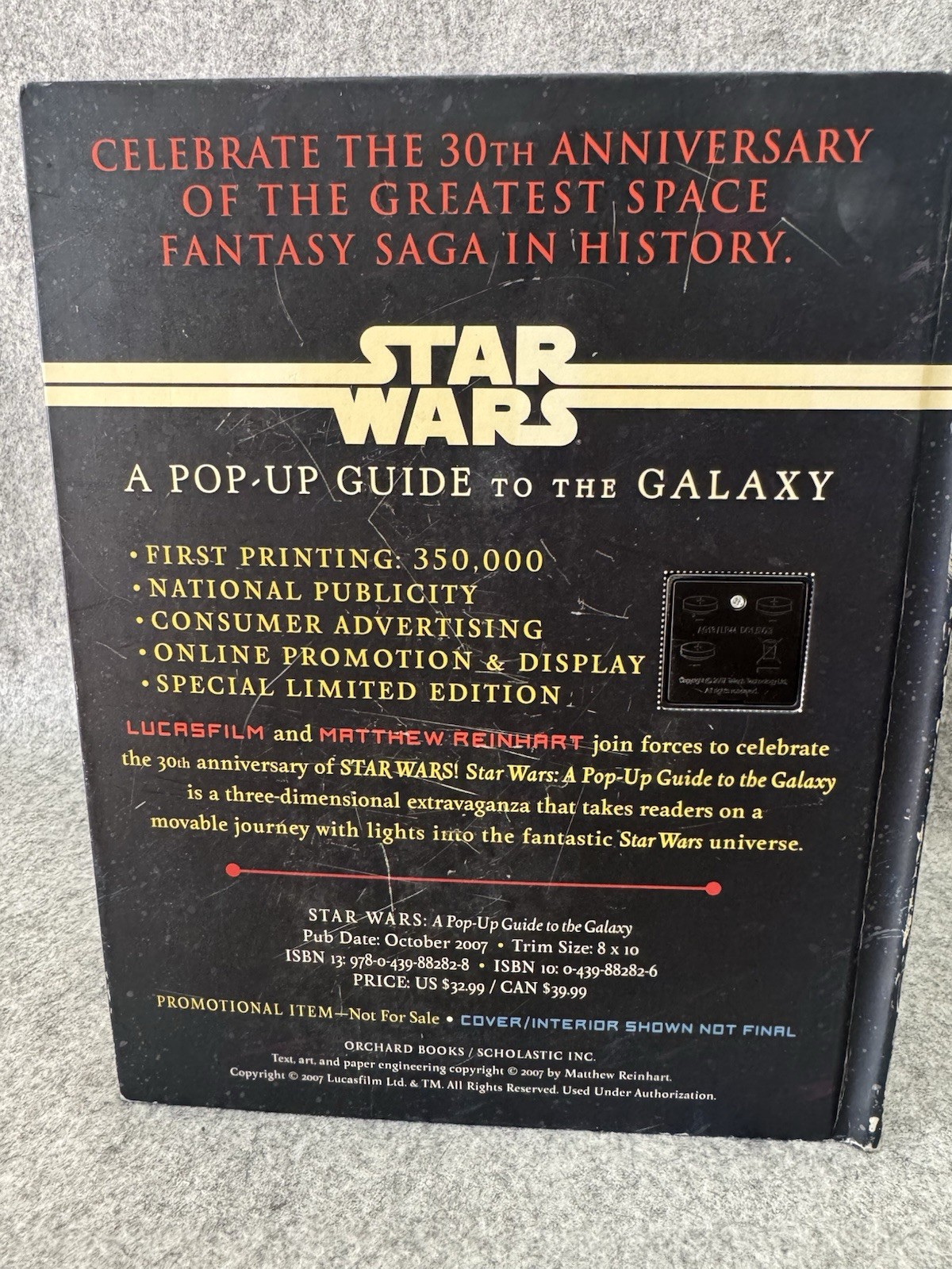 Star Wars Pop-Up Guide to the Galaxy Matthew Reinhart 2007 Lights Promo Copy