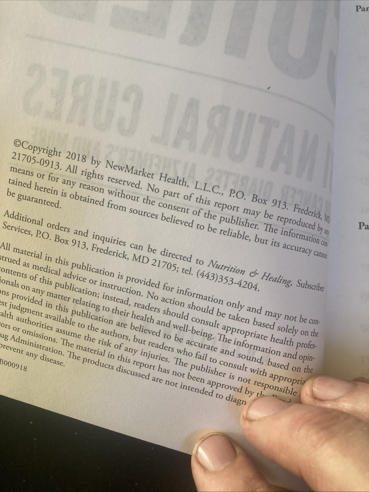 Nutrition and Healing Cured 81 Natural Cures Softcover Book 2018