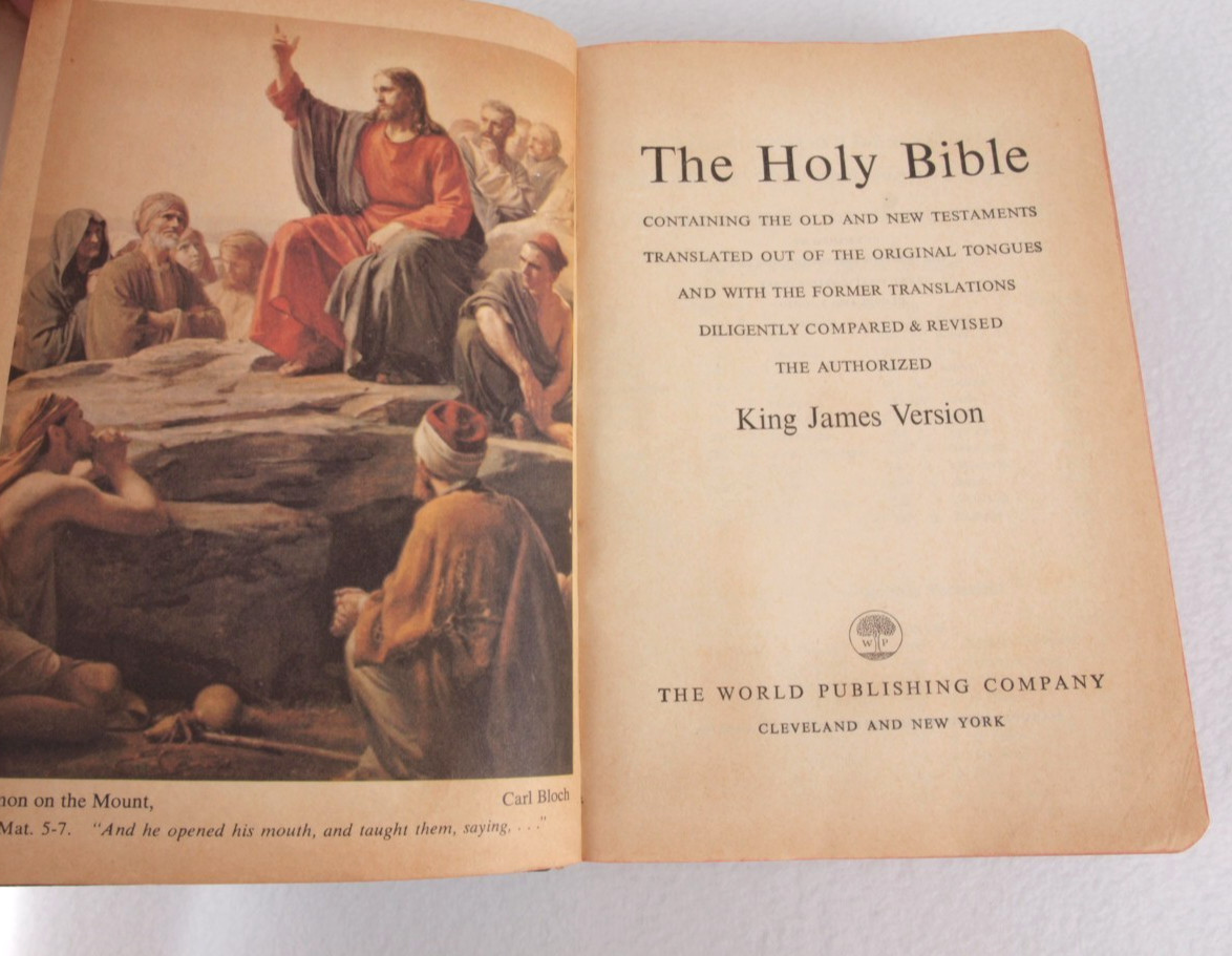 Holy Bible King James Version KJV World Publishing Vintage Red Letter 7.5 x 5.5″
