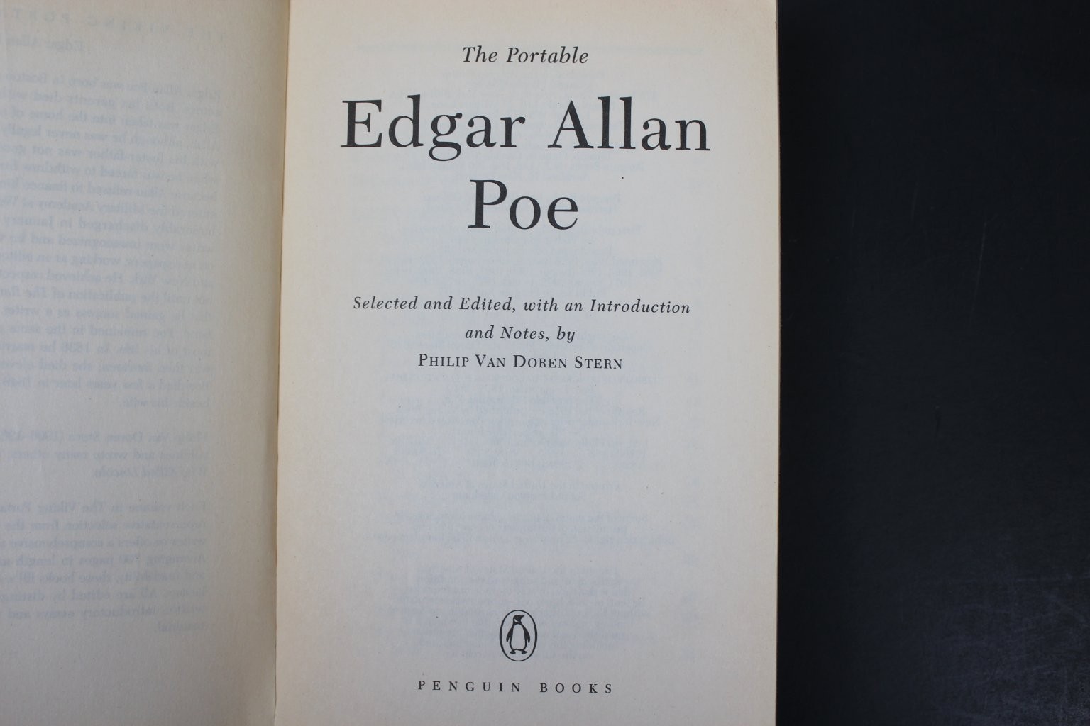 The Portable Poe Edgar Allan Poe Philip Van Doren Stern Penguin Books 1977
