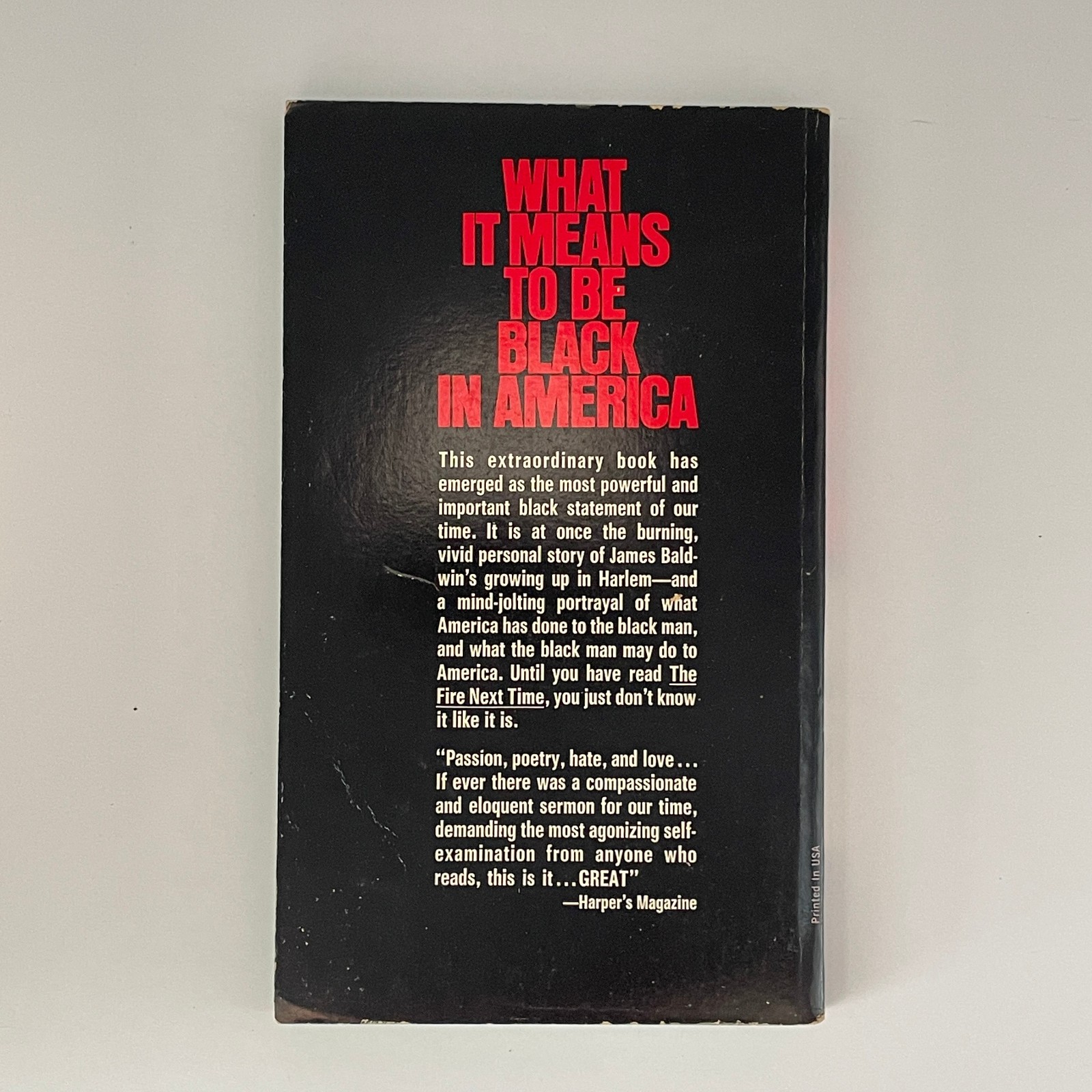 James Baldwin Fire Next Time 1970 Dell Paperback Harlem Black Man America