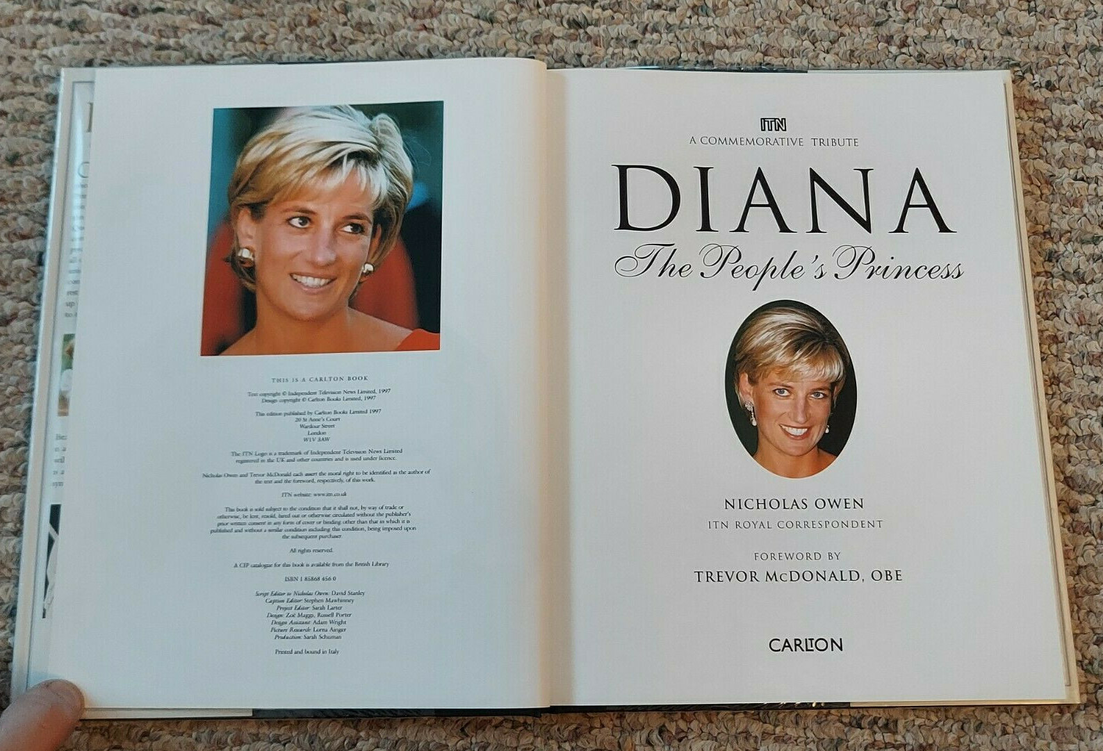 British Royalty Book – Diana, The People’s Princess, Commemorative Tribute