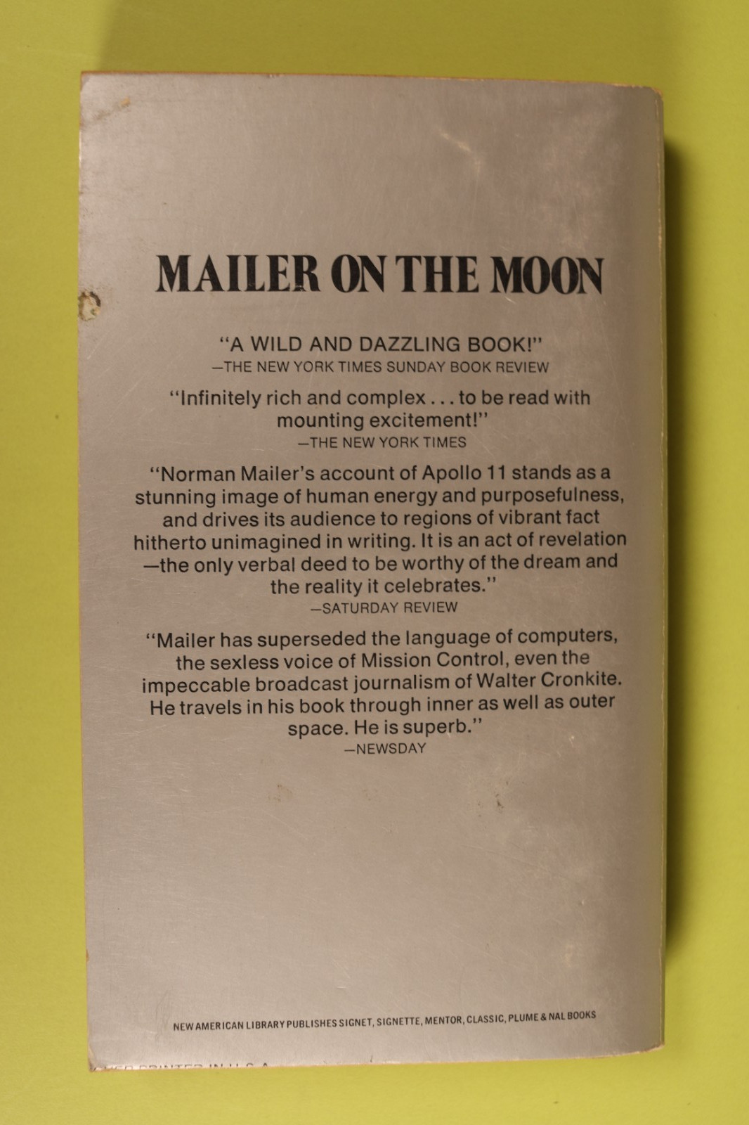 Of a Fire On The Moon by Norman Mailer Vintage 1971 Signet Paperback 1st Print