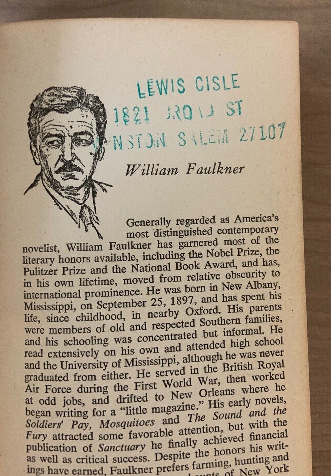 The Unvanquished by William Faulkner 1962 Vintage Paperback Book Signet Classic