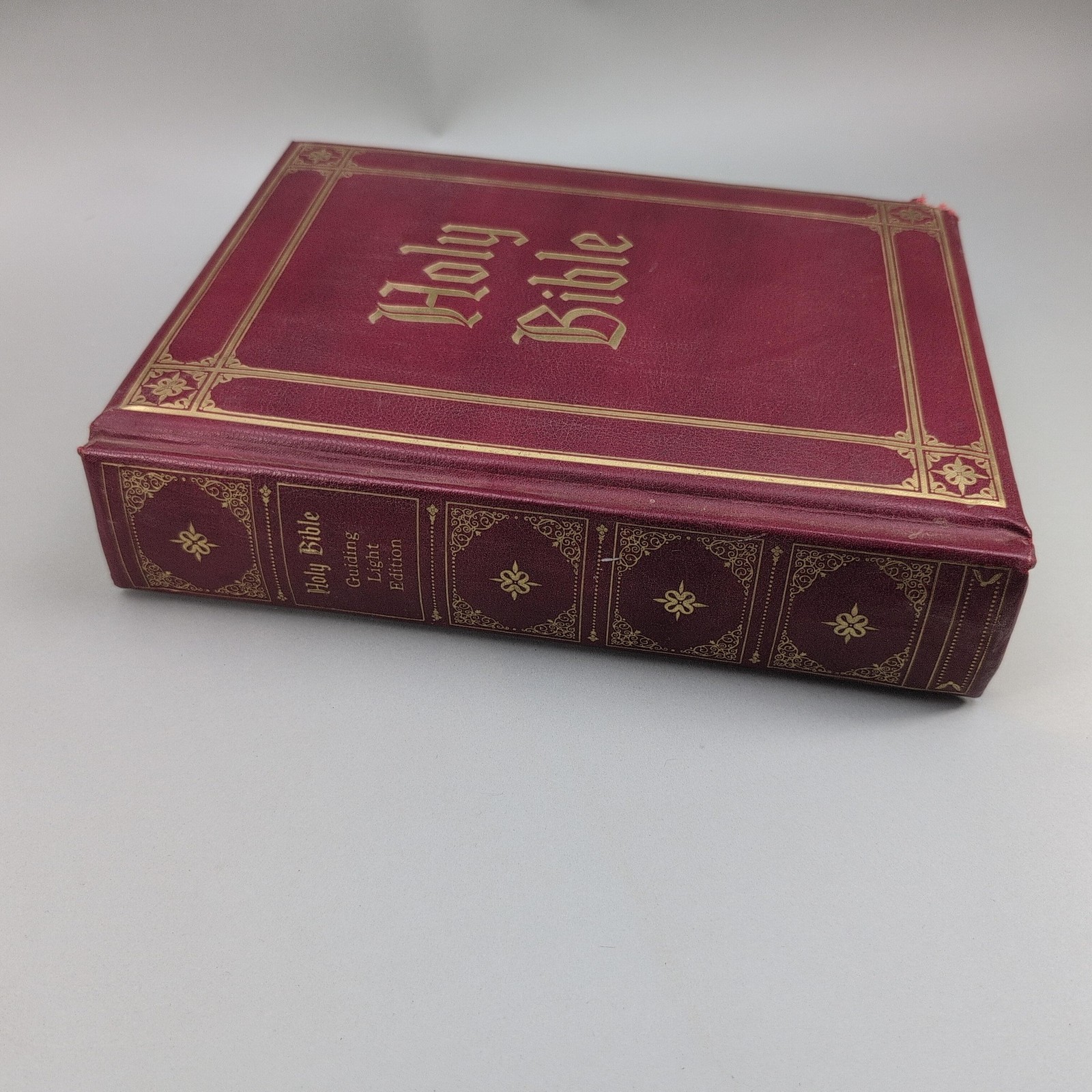 Vintage Holy Bible King James Guiding Light Ferguson HC Burgundy Illustrated USA