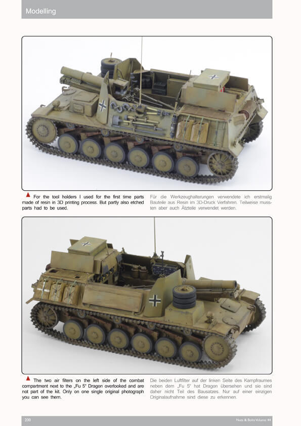 Nuts & Bolts Vol. 44 15 cm sIG 33 auf Fgst. Pz.Kpfw. II, IiI New Free Shipping
