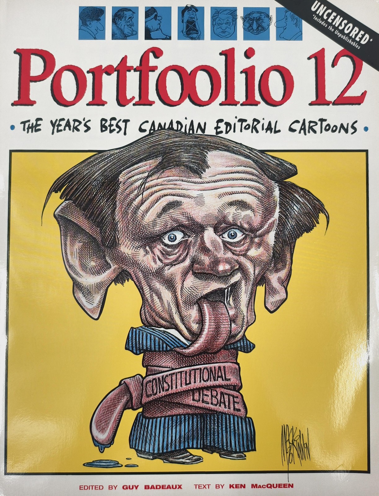 Vintage 1996 Portfoolio 12 Canadian Editorial Cartoons Badeaux MacQueen