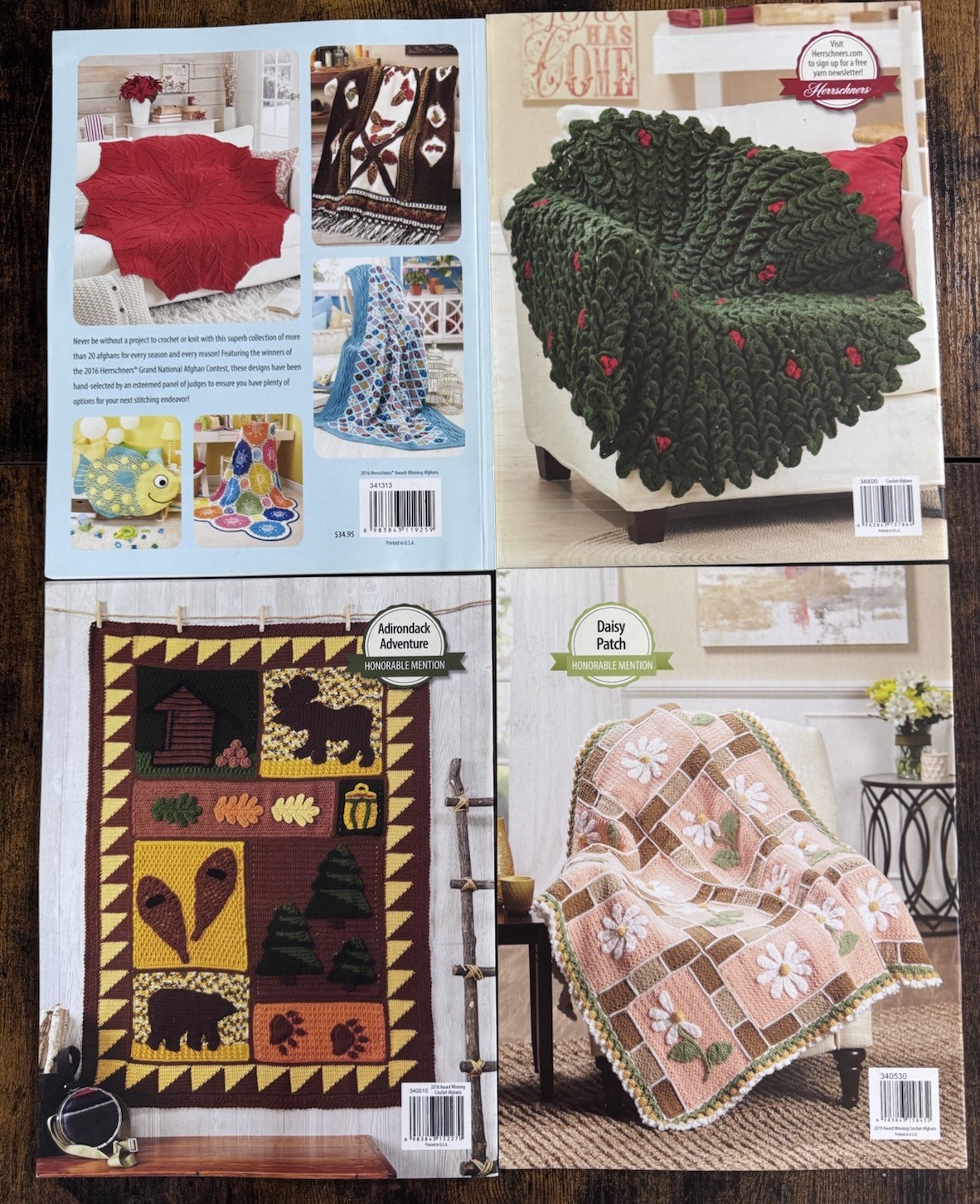 Herrschners Crochet Afghans Pattern Book Bundle Set of 4 Craft Hobby Book Lot