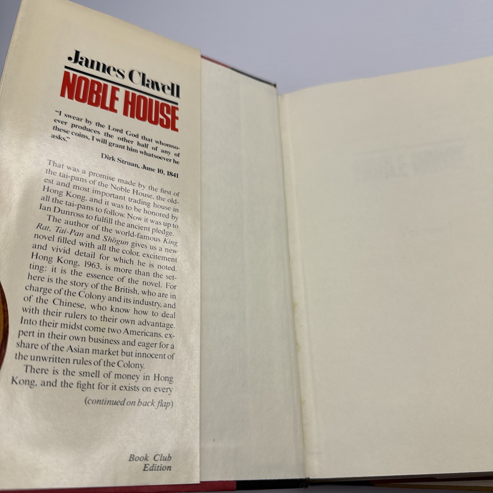 James Clavell Noble House Hardcover 1981 Book Club Edition Volumes 1 & 2
