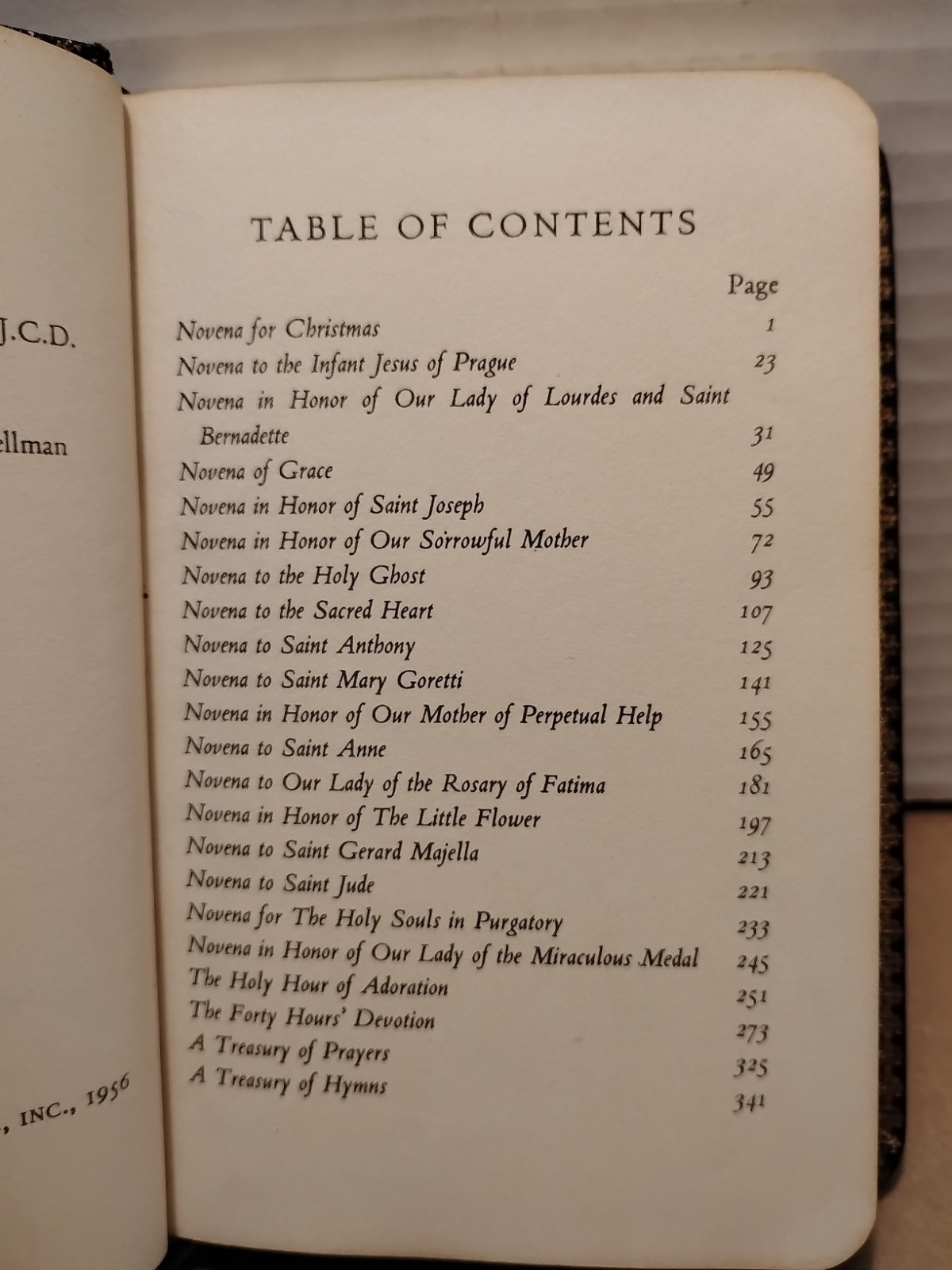 1956 – CATHOLIC FAMILY BOOK OF NOVENAS – John J Crawley & Co – Compact Leather