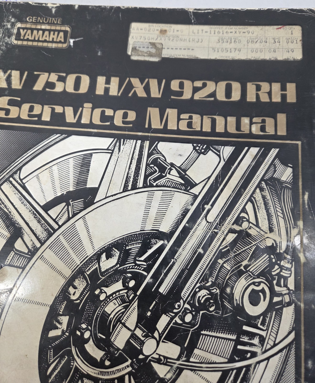 Genuine Yamaha XV750 H, XV920 RH Service Manual Shop Repair Book OEM XV 750 920