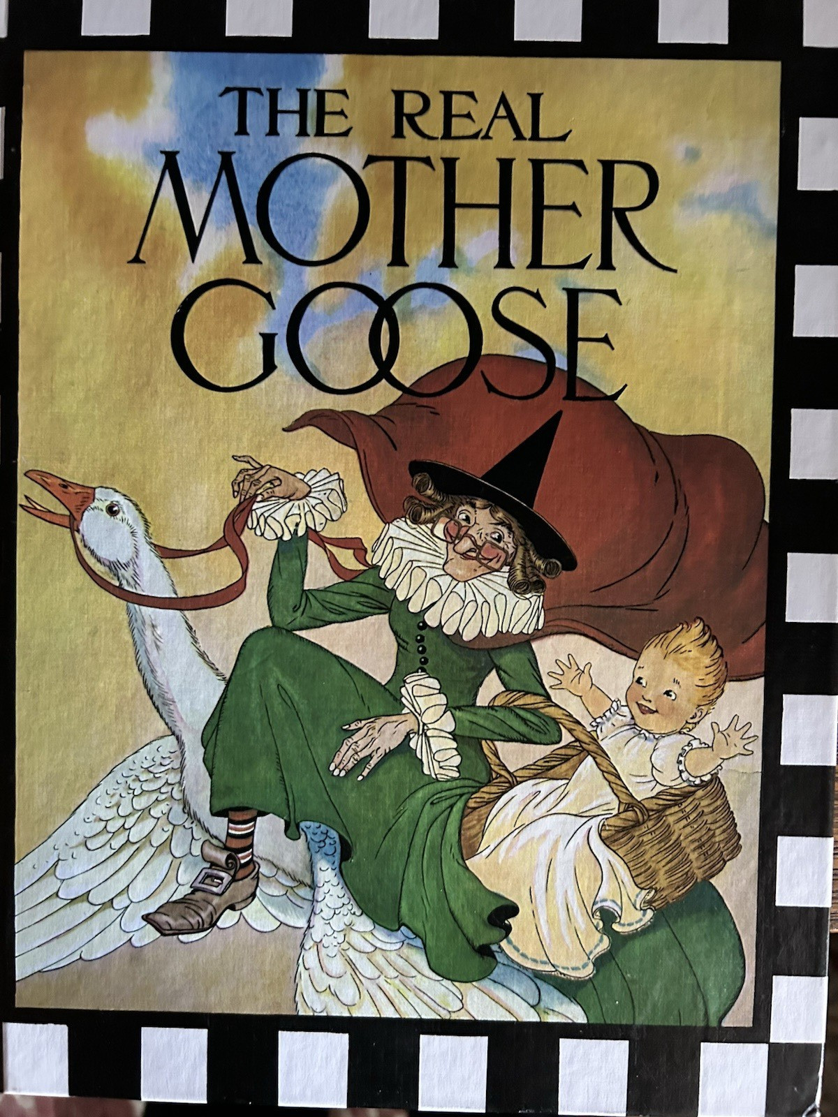 Vintage 1966 The Real Mother Goose Hardcover Nursery Rhymes Book 12×9.25BrandNew