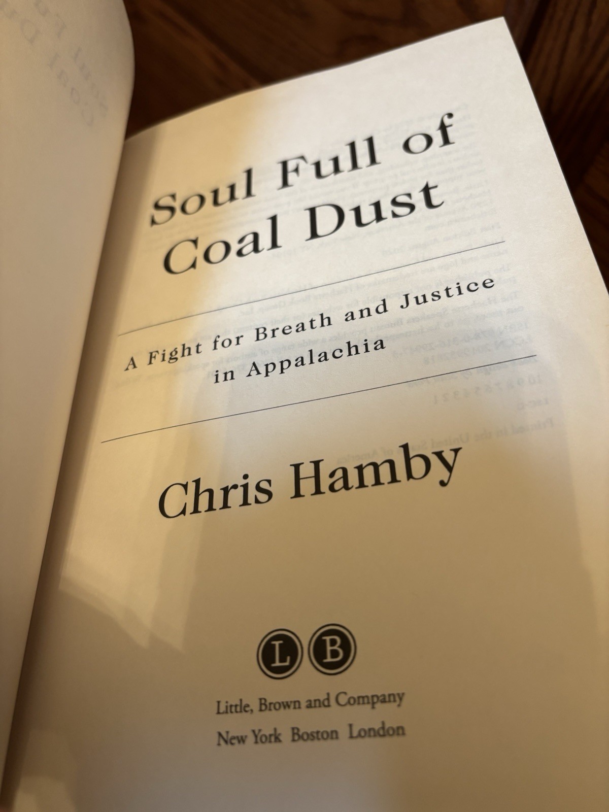 Soul Full of Coal Dust. Chris Hamby. 1st HC Ptg. LB 2020. Near Fine Unread
