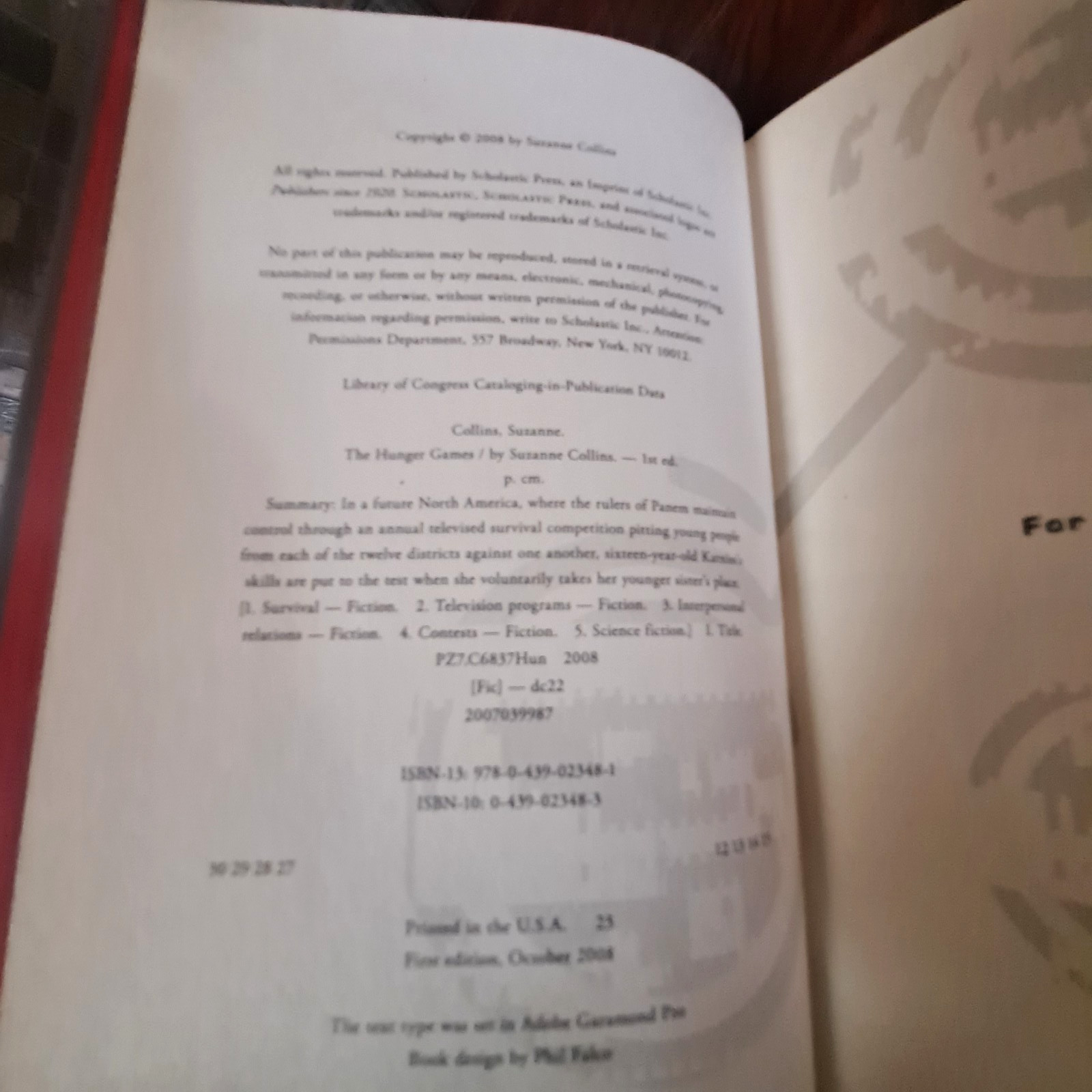 The Hunger Games Suzzane Collins Scholastic Press 1st Edition 2008 HC Book