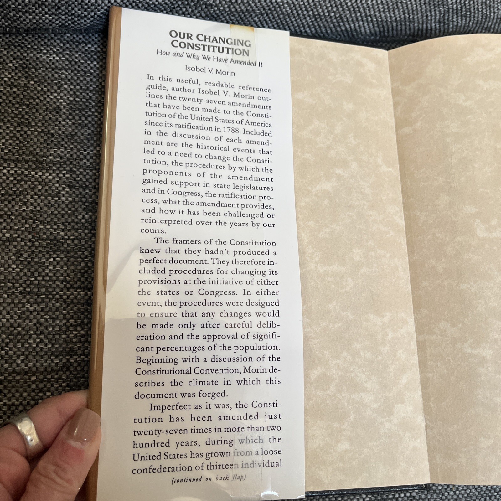 Our Changing Constitution : How and Why We Have Amended It Isobel Morin