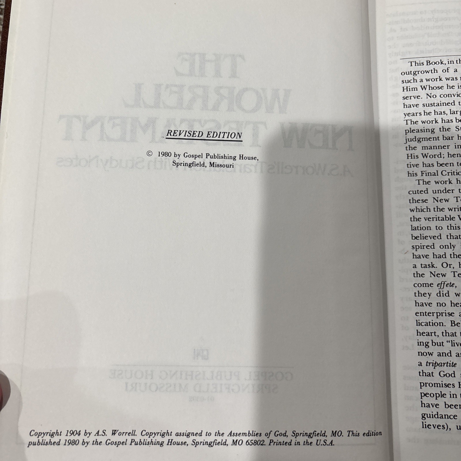 The Worrell New Testament 1980 Revised Edition Study Notes Hardcover