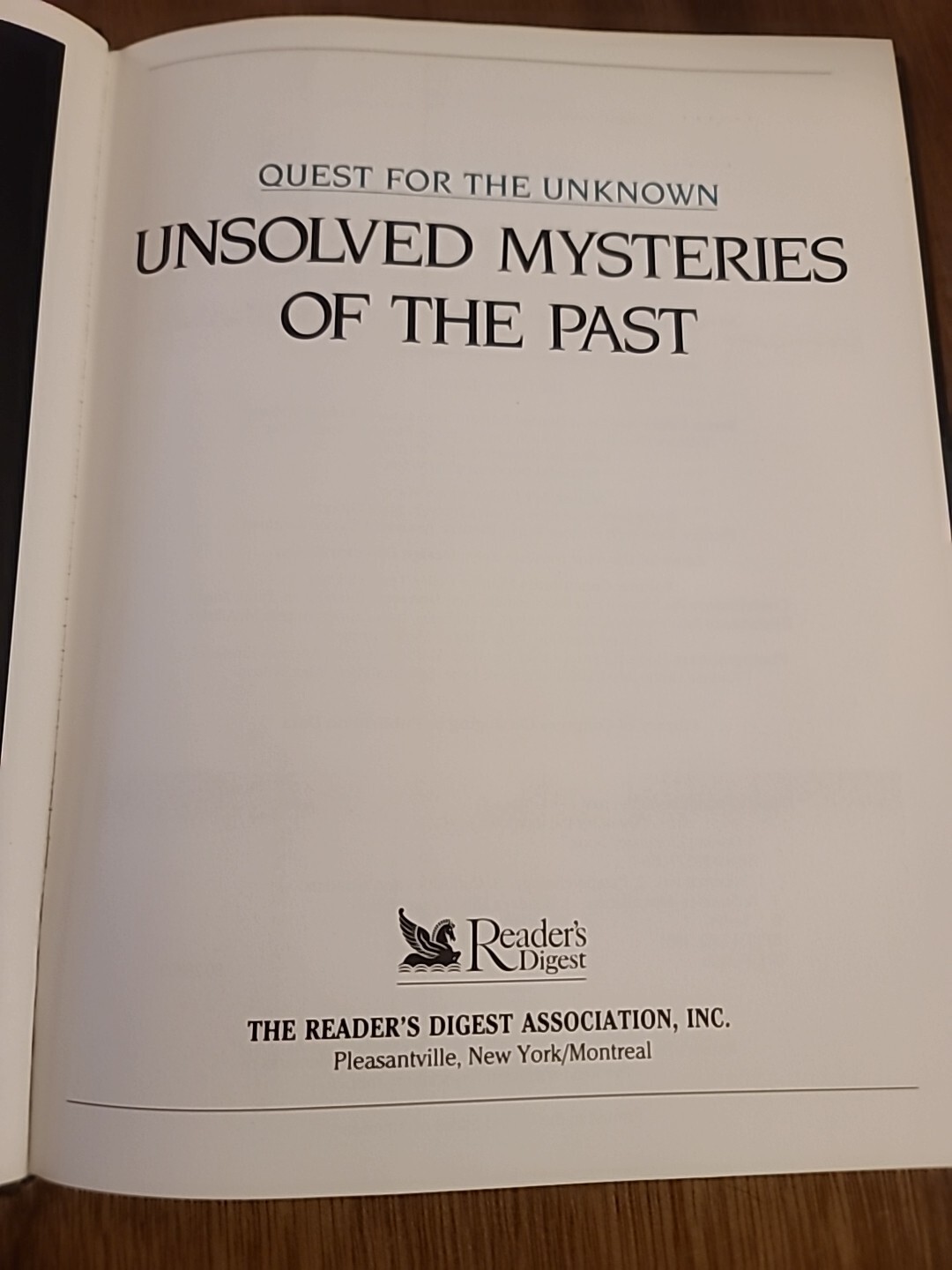Unsolved Mysteries of the Past (Quest for the Unknown) – Hardcover – GOOD
