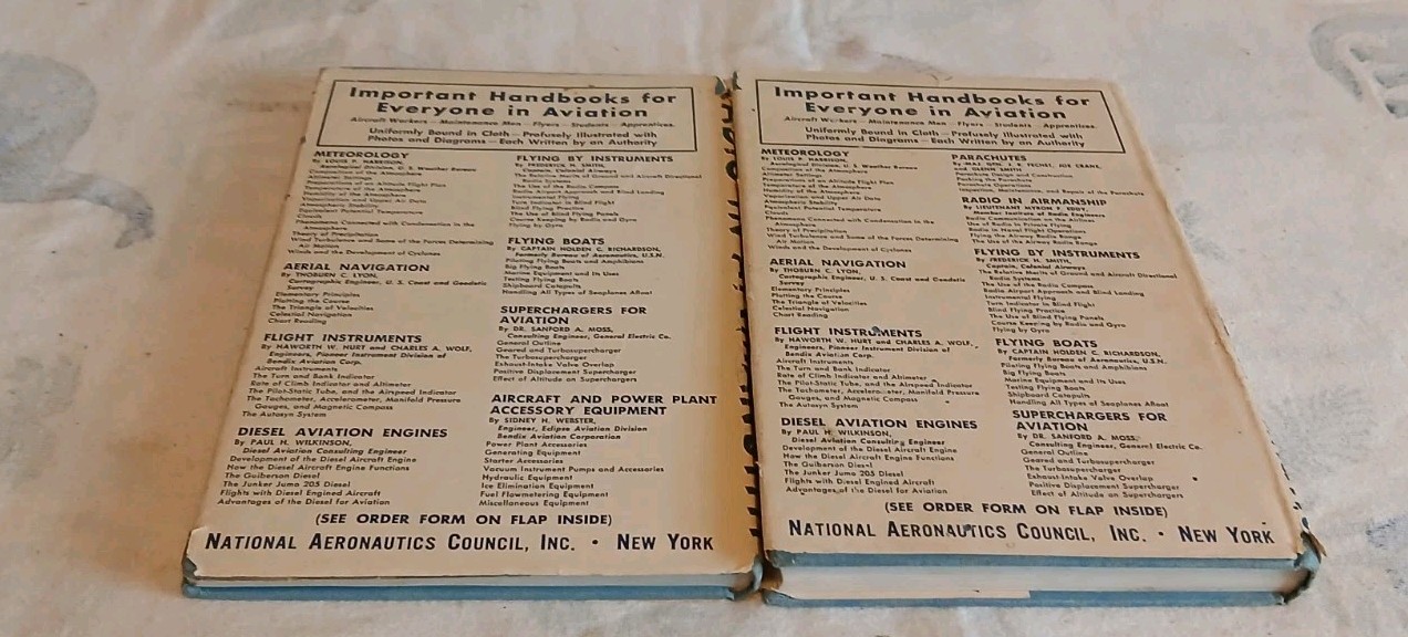 WWII National Aeronautics Council 1940s lot 10 books Diesel Aviation Engine Book