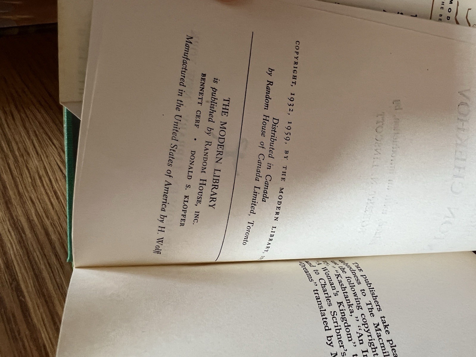 The Short Stories Of Anton Chekhov Anton Chekhov 1959 Modern Library Classic