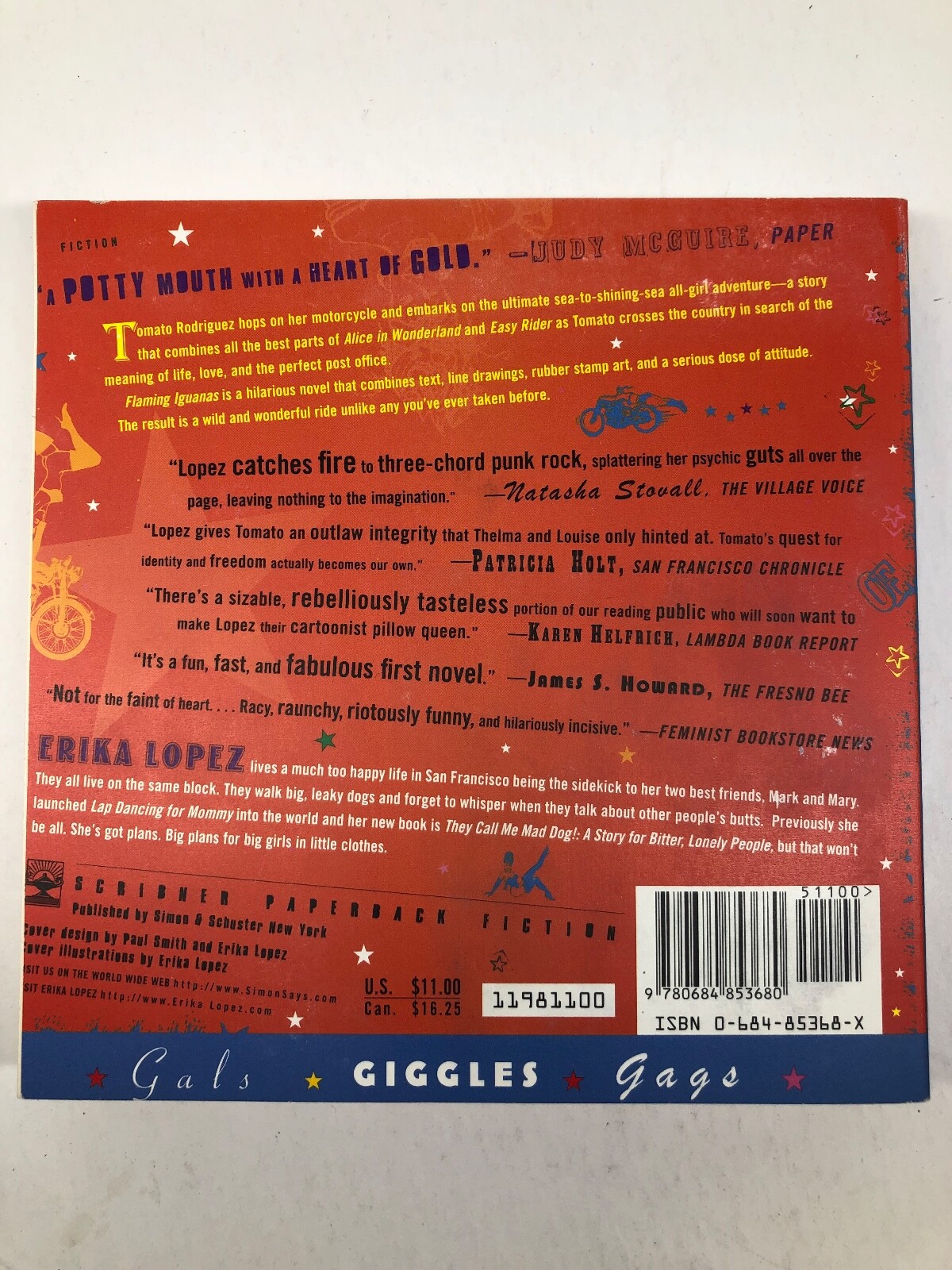 Flaming Iguanas by Erika Lopez “An Illustrated All-Girl Road Novel Thing”