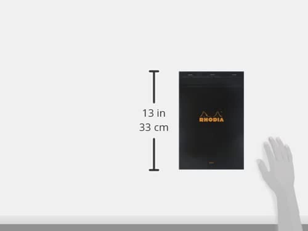 Rhodia Staplebound Notepads – Blank 80 Sheets – 8 1/4 x 12 1/2 in. – Black Cover
