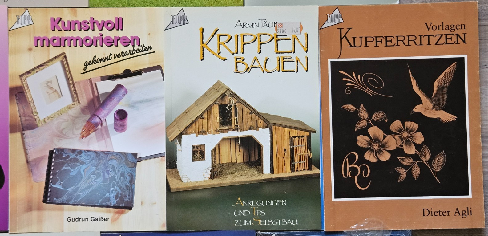 19 ’90s Topp Hobby Crafts Books w/ Patterns. Written in German Language.