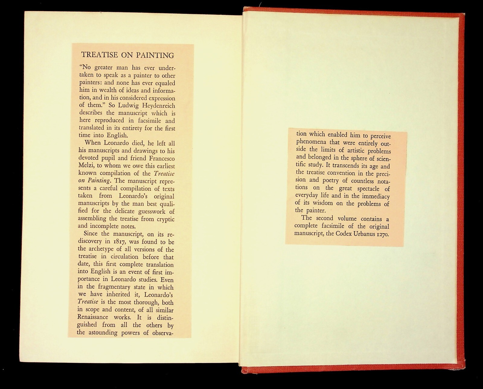 Treatise on Painting [Codex Urbinas Latinus 1270] Vol II by da Vinci • McMahon