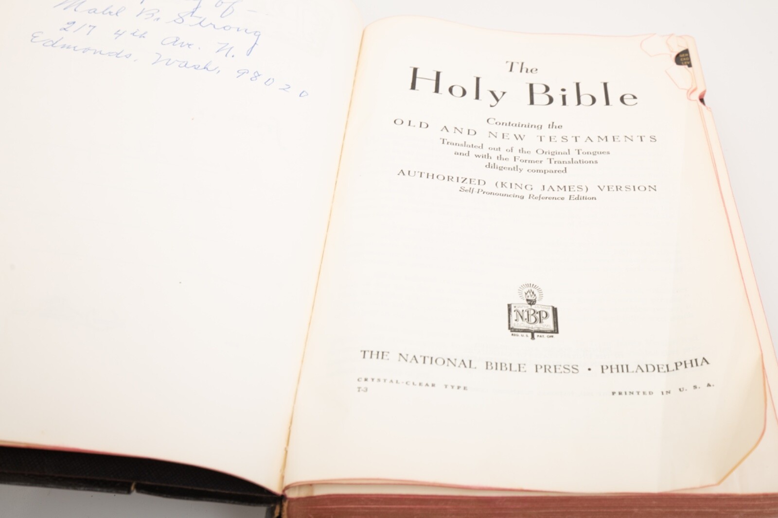 Holy Bible 1944 KJV National Bible Press Maps Indexed Concordance Damaged