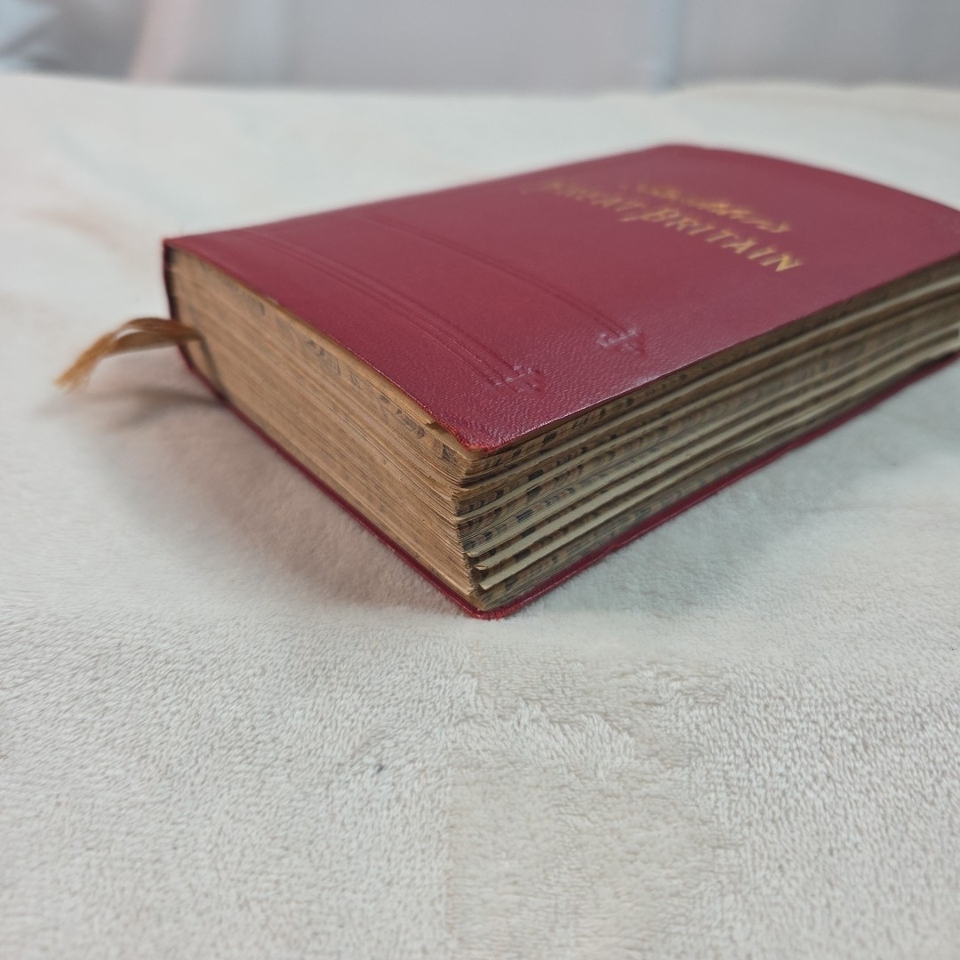 Great Britain Handbook for Travellers by Baedeker, Karl 1910 7th Ed w/ Maps Red